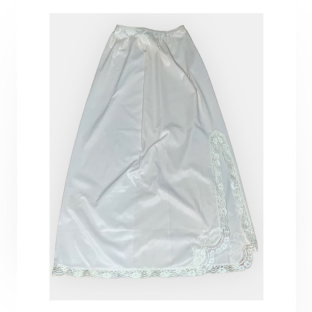 Shadow Line Vintage Cream Undergarment Slip With Lace Slit Small